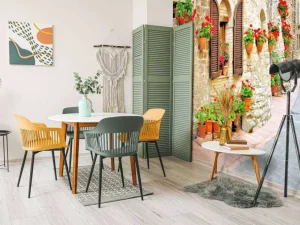 Online Italiaans straatje met veel bloemen fotobehang Architectuur