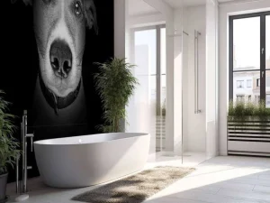 Online Jack Russel met een zwarte achtergrond fotobehang Tienerkamer | Dieren