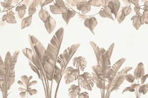 Clearance Jungle bladeren in taupe Kinderkamer