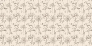 Outlet Jungle dieren beige Kinderkamer | Dieren