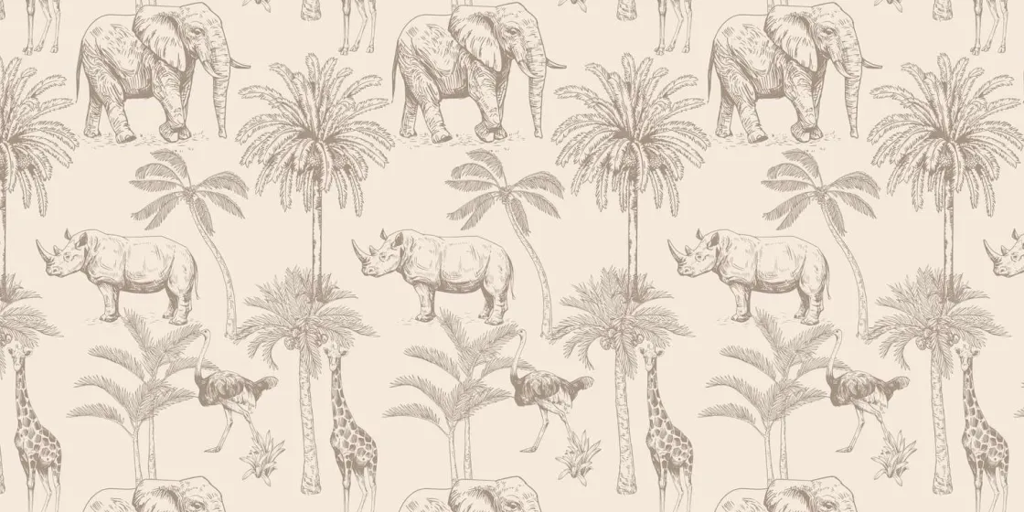 jungle_dieren_beige_3.webp Outlet Jungle dieren beige Kinderkamer | Dieren