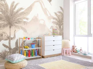 Best Jungle dieren in taupe Kinderkamer