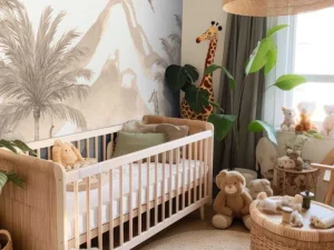 Best Jungle dieren in taupe Kinderkamer