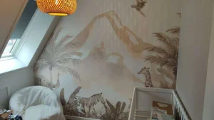 Best Jungle dieren in taupe Kinderkamer