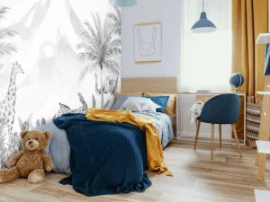 Hot Jungle dieren in zwart-wit Kinderkamer