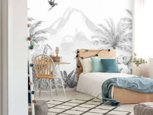 Hot Jungle dieren in zwart-wit Kinderkamer