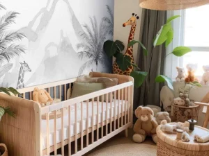 Hot Jungle dieren in zwart-wit Kinderkamer