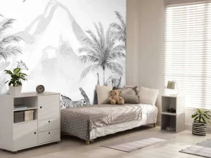 Hot Jungle dieren in zwart-wit Kinderkamer