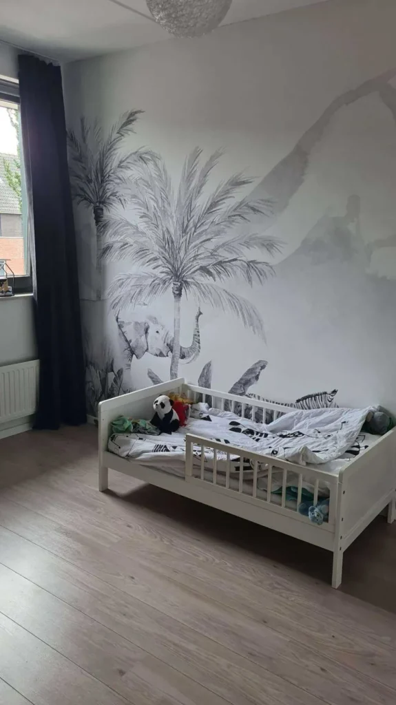 Hot Jungle dieren in zwart-wit Kinderkamer