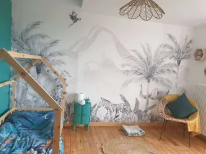 Hot Jungle dieren in zwart-wit Kinderkamer