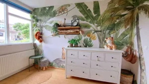 Fashion Jungle met kleurrijke dieren Kinderkamer