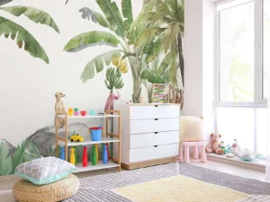 Fashion Jungle met kleurrijke dieren Kinderkamer