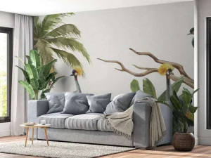 Hot Jungle met kraanvogels Kinderkamer | Dieren