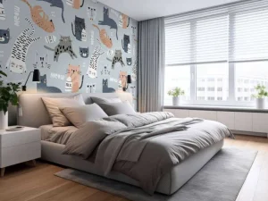 Outlet Katten en poezen print fotobehang Kinderkamer | Babykamer