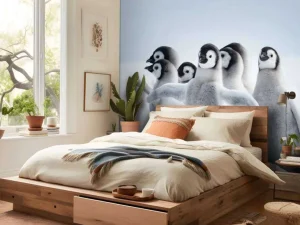 Sale Keizerspinguïns in de sneeuw fotobehang Dieren