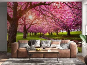 Fashion Kersenbloesem bomen fotobehang Bloemen