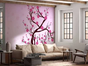 Hot Kersenbloesem design fotobehang Kinderkamer | Bloemen