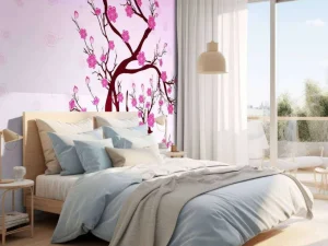 Hot Kersenbloesem design fotobehang Kinderkamer | Bloemen