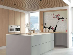 Best Kersenbloesem inkt schilderij fotobehang Gang | Bloemen