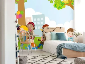 New Kinderen aan het spelen fotobehang Kinderkamer