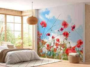 Fashion Klaprozen in het voorjaar fotobehang Bloemen
