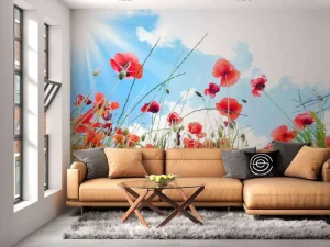 Fashion Klaprozen in het voorjaar fotobehang Bloemen
