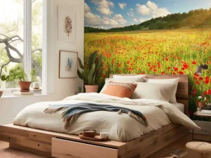 Best Klaprozen met Zonsondergang fotobehang Bloemen