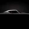 New Klassieke Amerikaanse muscle car design met een zwarte achtergrond fotobehang Kinderkamer | Transport
