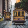 Online Klassieke trams in San Francisco fotobehang Transport | Architectuur