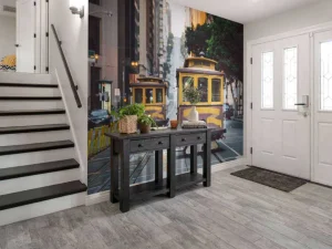 Online Klassieke trams in San Francisco fotobehang Transport | Architectuur