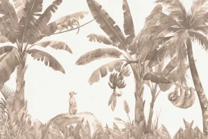 New Kleine jungle dieren in taupe Kinderkamer