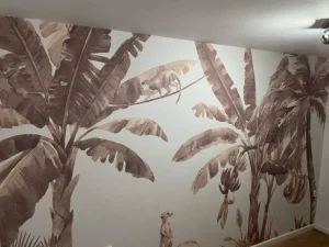 New Kleine jungle dieren in taupe Kinderkamer