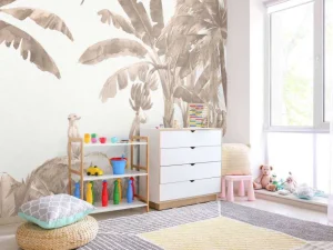 New Kleine jungle dieren in taupe Kinderkamer