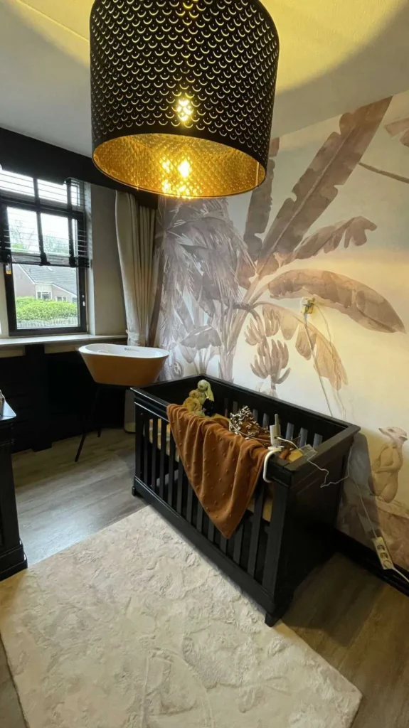 New Kleine jungle dieren in taupe Kinderkamer