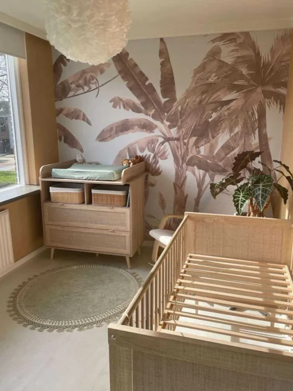 New Kleine jungle dieren in taupe Kinderkamer