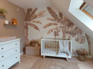 New Kleine jungle dieren in taupe Kinderkamer