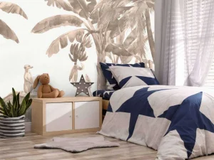New Kleine jungle dieren in taupe Kinderkamer