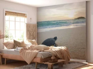 Sale Kleine schildpad op het strand fotobehang Tienerkamer | Kinderkamer