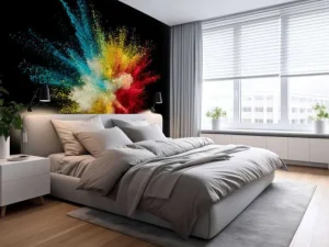 Online Kleurpoeder explosie fotobehang Hobbykamer | Computerkamer