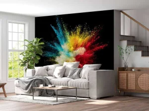 Online Kleurpoeder explosie fotobehang Hobbykamer | Computerkamer