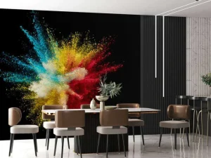 Online Kleurpoeder explosie fotobehang Hobbykamer | Computerkamer