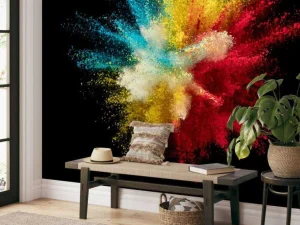 Online Kleurpoeder explosie fotobehang Hobbykamer | Computerkamer