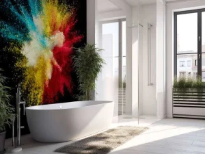 Online Kleurpoeder explosie fotobehang Hobbykamer | Computerkamer