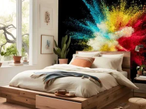 Online Kleurpoeder explosie fotobehang Hobbykamer | Computerkamer