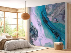 Clearance Kleurrijk verfmengsel fotobehang Tienerkamer | Oppervlakten
