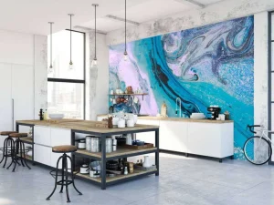 Clearance Kleurrijk verfmengsel fotobehang Tienerkamer | Oppervlakten