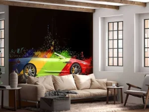 Hot Kleurrijke auto design fotobehang Kinderkamer | Transport