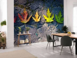 Outlet Kleurrijke bladeren in de herfst fotobehang Bloemen