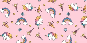 Fashion Kleurrijke eenhoorn patroon Kinderkamer | Dieren