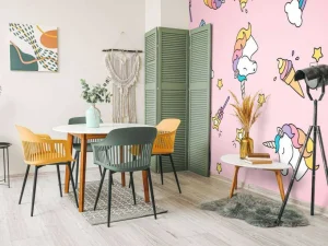 Fashion Kleurrijke eenhoorn patroon Kinderkamer | Dieren